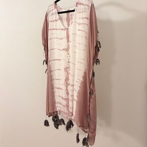 SURF GYPSY Mauve and Cream Tie-Dye Top Size M